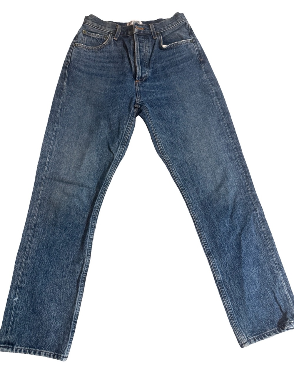 Agolde Women's Blue Straight-Leg Jeans 90’s - Picture 1 of 2